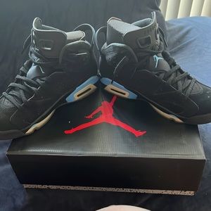 AIR JORDAN 6 RETRO black and blue men size 8 worn